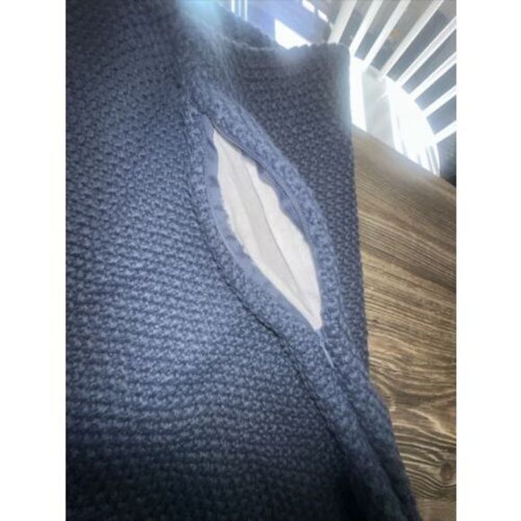 INK+IVY Casual Acrylic Knitted Euro Pillow Cover With Indigo Finish 26in X 26in. - Picture 4 of 4